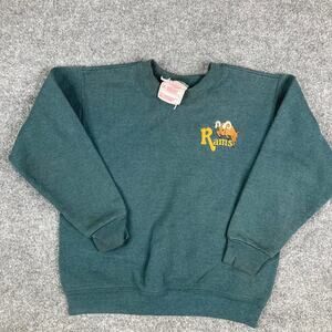 BVD Rams Sweatshirt Youth Medium Vintage Green Crewneck